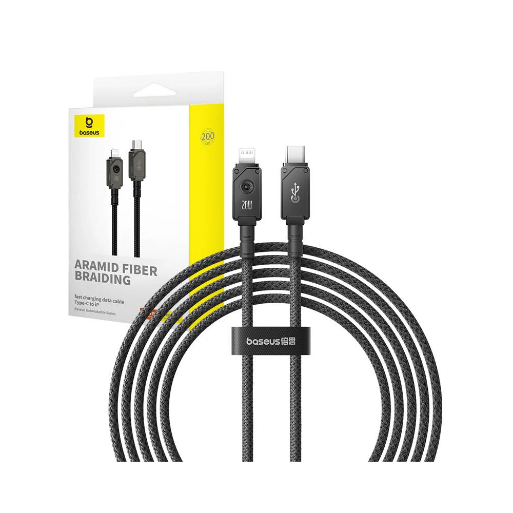 Kabel Baseus Unbreakable Series USB-C/Lightning 20W 2m (Czarny)