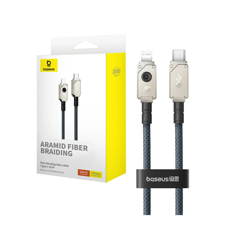 Kabel Baseus Unbreakable Series USB-C/Lightning 20W 2m (granatowy)