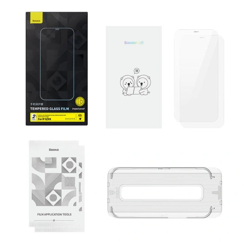 Kup Baseus 0.3mm Apple Sticlă temperată Crystal iPhone XS/X [2 PACK] - BSU4510 - {ean13} - Sklep Home Screen
