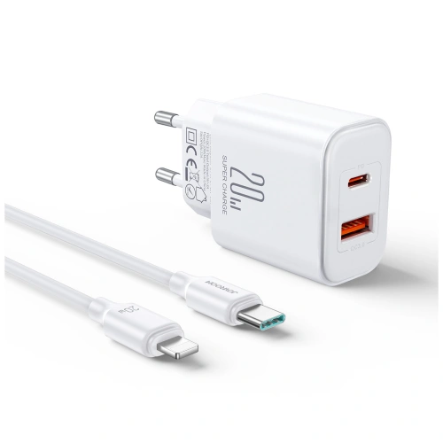 Kup Joyroom Încărcător JR-TCF05 USB-C/USB-A 20W alb + cablu USB-C/Lightning 1m - JYR774 - {ean13} - Sklep Home Screen