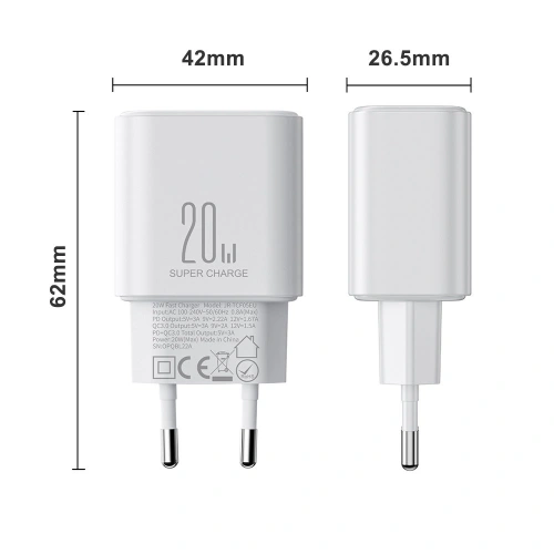 Kup Joyroom Încărcător JR-TCF05 USB-C/USB-A 20W alb + cablu USB-C/Lightning 1m - JYR774 - {ean13} - Sklep Home Screen