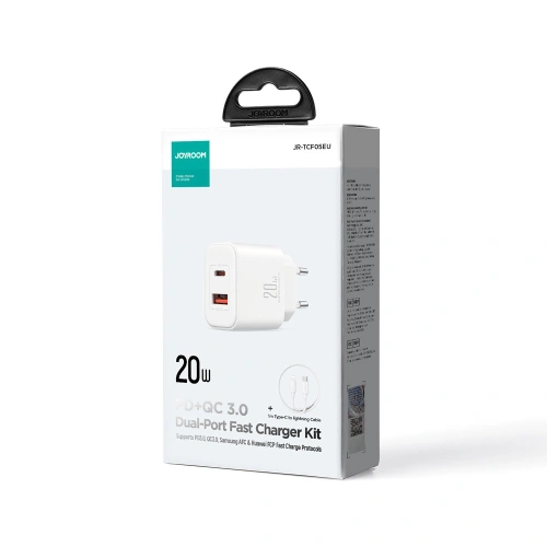Kup Joyroom Încărcător JR-TCF05 USB-C/USB-A 20W alb + cablu USB-C/Lightning 1m - JYR774 - {ean13} - Sklep Home Screen