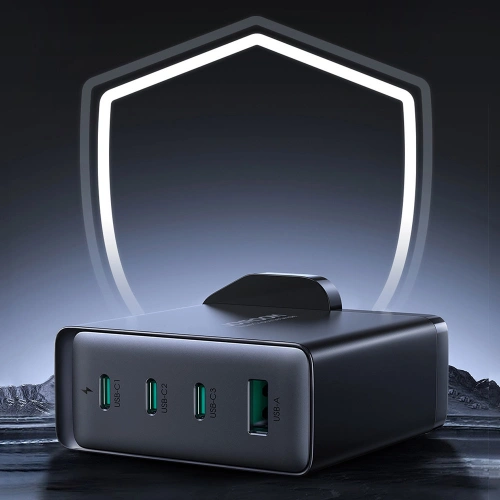 Kup Joyroom Încărcător de rețea GaN JR-TCG05EU 3x USB-C/USB-A 140W negru + cablu USB-C/USB-C 240W 1.2m - JYR775 - {ean13} - Sklep Home Screen