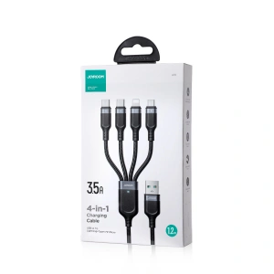 Buy Joyroom S-1T4018A18 4w1 USB-A/2x USB-C - Lightning - microUSB Cable 1.2m black - JYR776 - {ean13} - Home Screen Store Europe