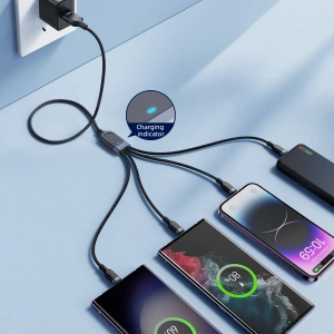 Buy Joyroom S-1T4018A18 4w1 USB-A/2x USB-C - Lightning - microUSB Cable 1.2m black - JYR776 - {ean13} - Home Screen Store Europe