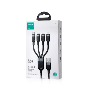 Buy Joyroom S-1T4018A18 4w1 USB-A/USB-C - 2x Lightning - microUSB Cable 1.2m black - JYR777 - {ean13} - Home Screen Store Europe