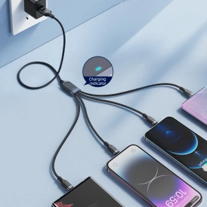 Buy Joyroom S-1T4018A18 4w1 USB-A/USB-C - 2x Lightning - microUSB Cable 1.2m black - JYR777 - {ean13} - Home Screen Store Europe