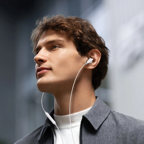 Buy Joyroom JR-EW01 mini jack Earphones with controller white - JYR779 - {ean13} - Home Screen Store Europe