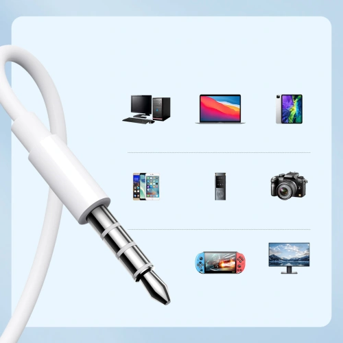 Buy Joyroom JR-EW01 mini jack Earphones with controller white - JYR779 - {ean13} - Home Screen Store Europe