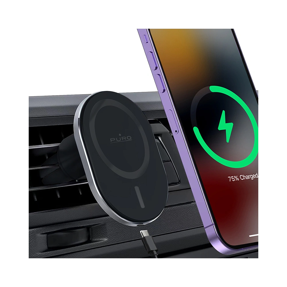 Uchwyt samochodowy z ładowarką bezprzewodową MagSafe PURO MagPro Car Holder (czarny)