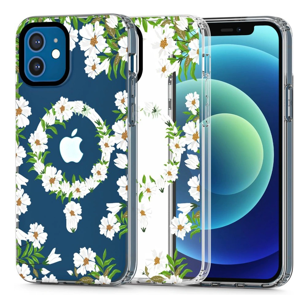Etui Tech-Protect Magmood MagSafe Apple iPhone 12/12 Pro White Daisy