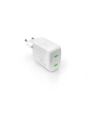 PURO MiniPro Încărcător de perete GaN 2x USB-C 35W PD (alb)
