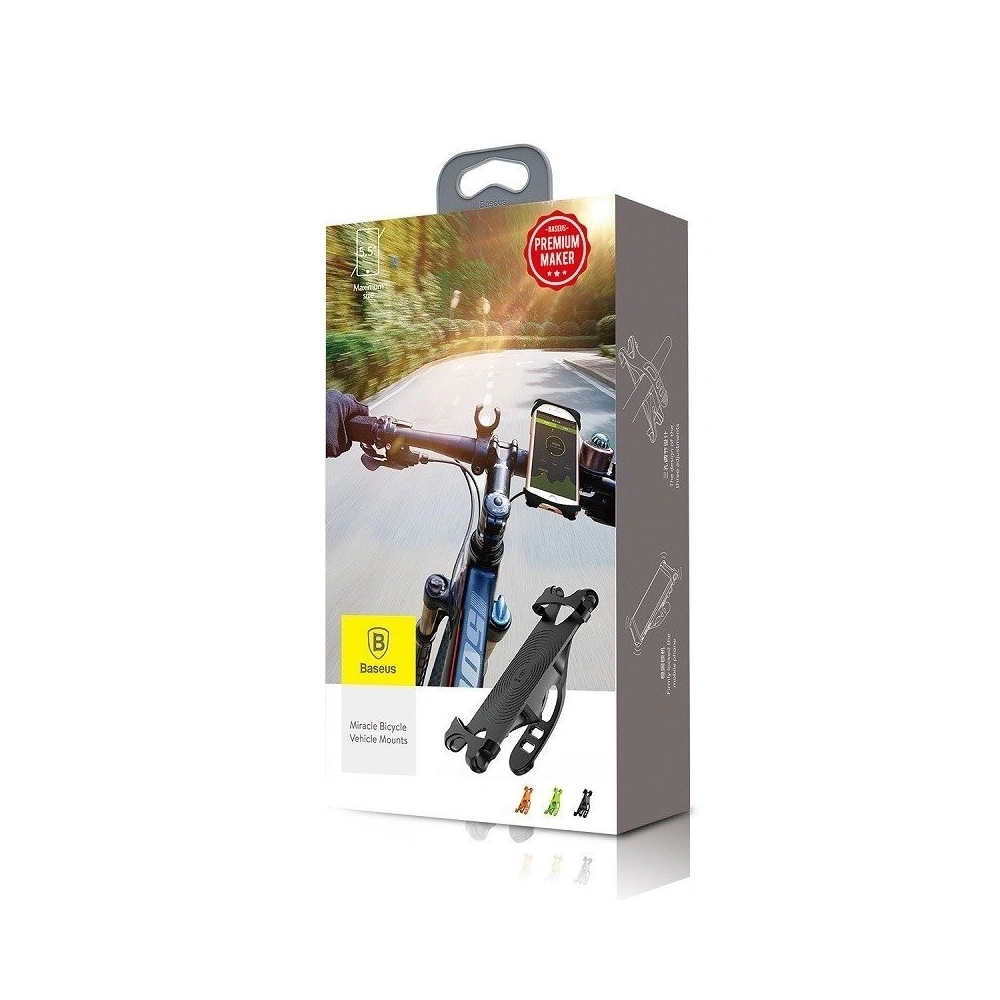 Uchwyt rowerowy Baseus Miracle do telefonów - czarny