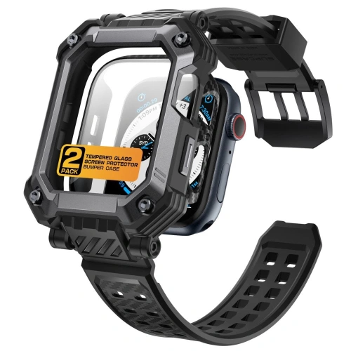 Kup Set mit Case + Glas Supcase Unicorn Beetle Pro Apple Watch 4/5/6/7/SE/8/9 44/45mm Schwarz - SPC367 - {ean13} - Sklep Home Screen