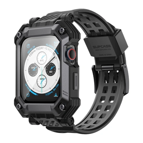 Kup Set mit Case + Glas Supcase Unicorn Beetle Pro Apple Watch 4/5/6/7/SE/8/9 44/45mm Schwarz - SPC367 - {ean13} - Sklep Home Screen