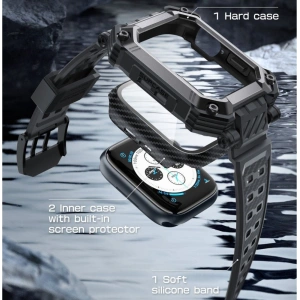 Kup Zestaw etui + szkło Supcase Unicorn Beetle Pro Apple Watch 4/5/6/7/SE/8/9 44/45mm Black - SPC367 - {ean13} - Sklep Home Screen