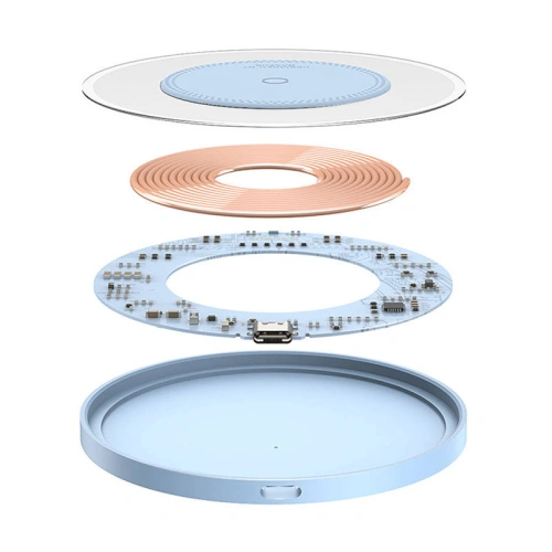 Kup Baseus Kabelloses Ladegerät Simple 2 15W + USB-C/USB-C-Kabel (blau) - BSU4520 - {ean13} - Sklep Home Screen