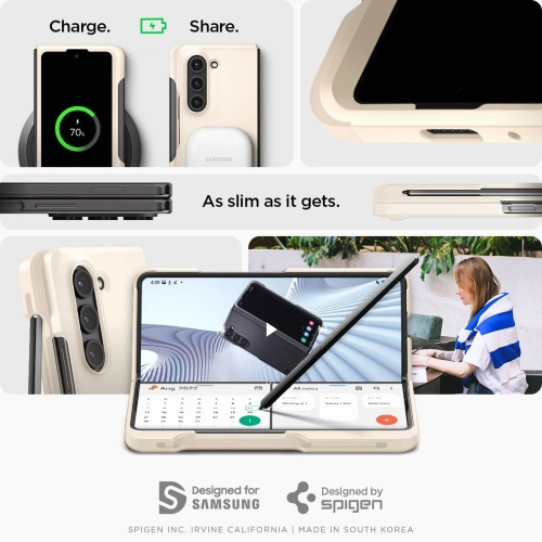 Kup Spigen Samsung Case Dünn Fit Pen Galaxy Z Fold 5 Perlmutter Elfenbein - SPN2900 - {ean13} - Sklep Home Screen