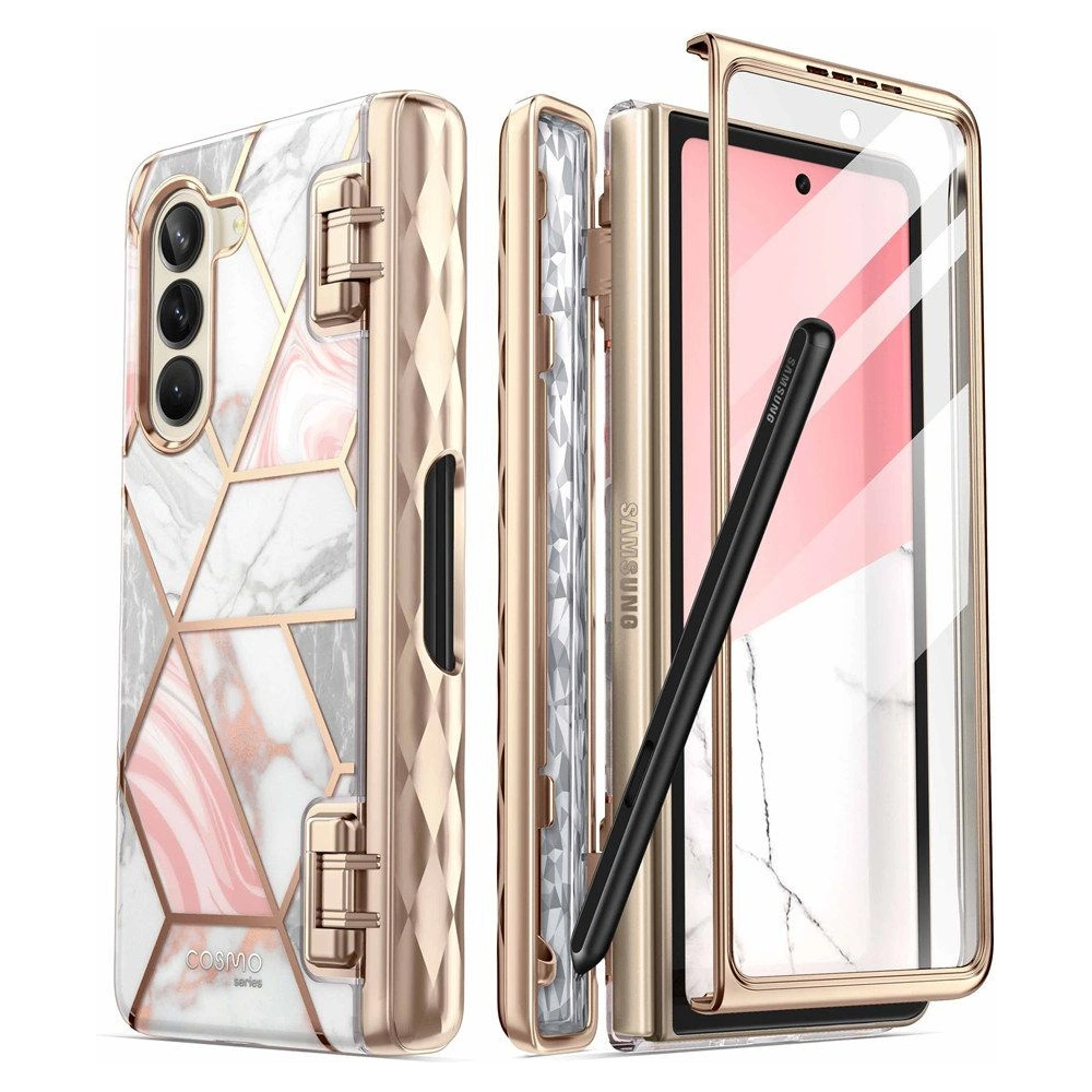 Etui Supcase Cosmo Pen Samsung Galaxy Z Fold 5 Marble Pink