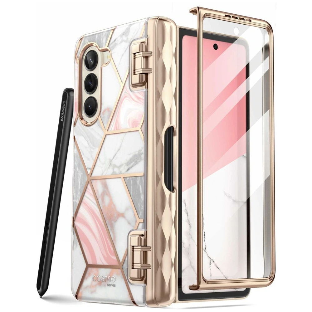 Etui Supcase Cosmo Pen Samsung Galaxy Z Fold 5 Marble Pink