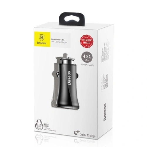 Buy Baseus Gentleman Car Charger 2xUSB Black - BSU118BLK - {ean13} - Home Screen Store Europe