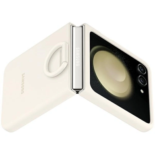 Kup Etui Samsung Galaxy Z Flip 5 EF-PF731TUEGWW krémové/cream silikonový obal s prstenem - SMG899 - {ean13} - Sklep Home Screen