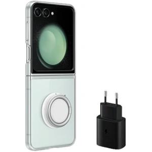 Kup Etui Samsung Galaxy Z Flip 5 EF-XF73KKTEGWW průhledný/transparentní Starter Pack + nabíječka TA800 - SMG915 - {ean13} - Sklep Home Screen