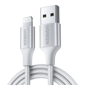 Kabel UGREEN US199 Lightning/USB-A 2.4A 1m (srebrny)