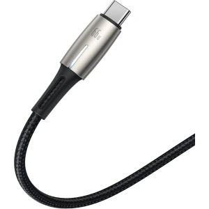 Baseus Kabel in Wassertropfenform USB-A/USB-C LED 66W 6A 1m (schwarz)
