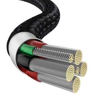 Baseus Kabel in Wassertropfenform USB-A/USB-C LED 66W 6A 1m (schwarz)