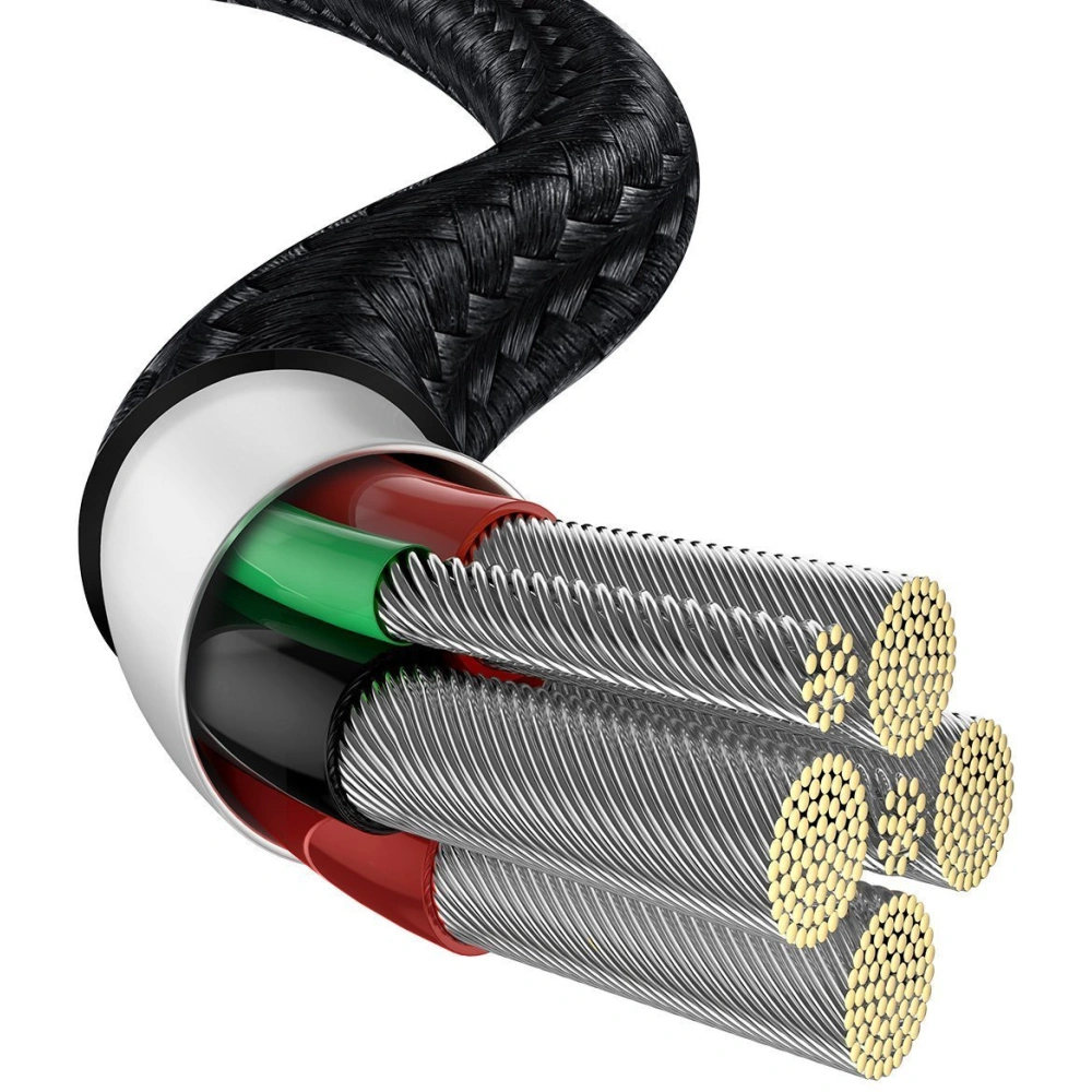 Kabel Baseus Water Drop-shaped USB-A/USB-C LED 66W 6A 1m (czarny)