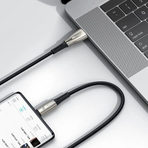 Baseus Kabel in Wassertropfenform USB-A/USB-C LED 66W 6A 1m (schwarz)