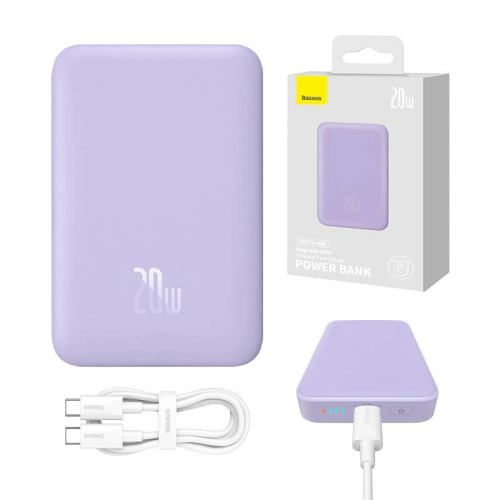 Kup Powerbank Baseus Magnetic Mini 10000mAh 20W (fioletowy) - BSU4527 - {ean13} - Sklep Home Screen