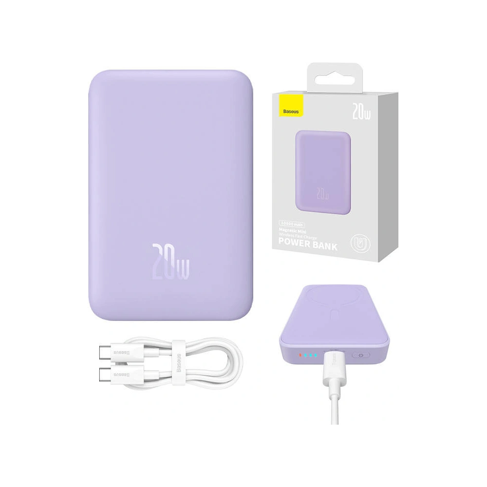 Powerbank Baseus Magnetic Mini 10000mAh 20W (fioletowy)