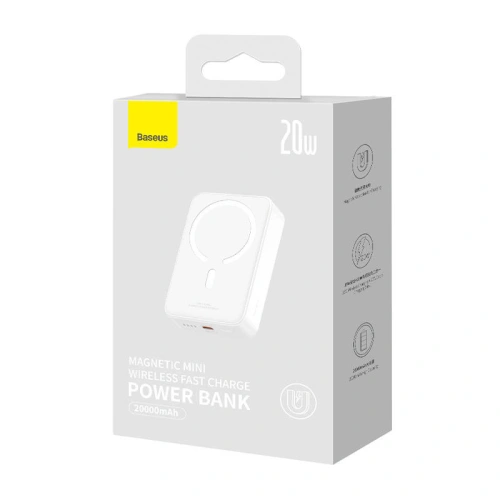 Kup Powerbank Baseus Magnetic Mini 20000mAh 20W (fehér) - BSU4528 - {ean13} - Sklep Home Screen