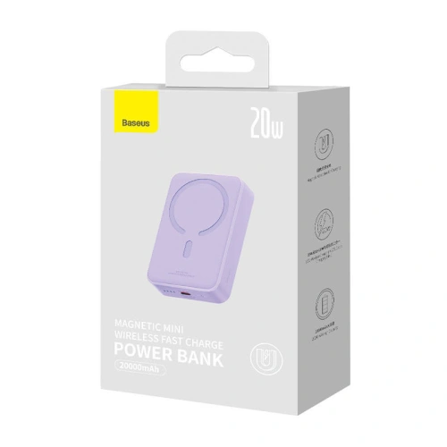 Kup Powerbank Baseus Magnetic Mini 20000mAh 20W (fialový) - BSU4530 - {ean13} - Sklep Home Screen