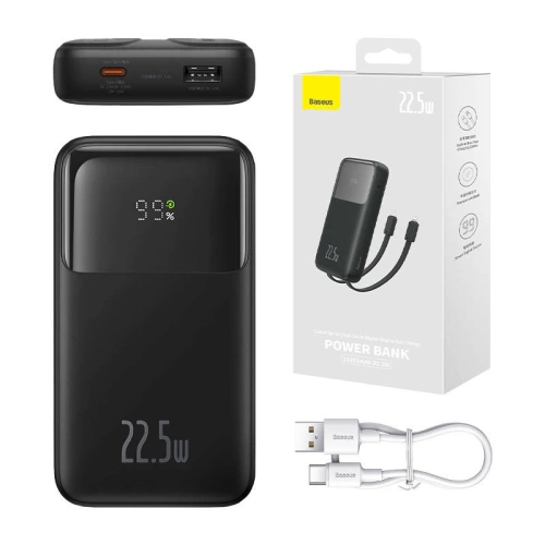 Kup Powerbank Baseus Comet 10000mAh 22.5W + USB-A/USB-C kábel (fekete) - BSU4531 - {ean13} - Sklep Home Screen