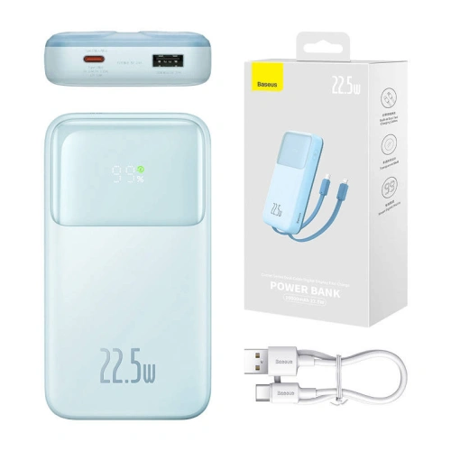 Kup Powerbank Baseus Comet 10000mAh 22.5W + USB-A/USB-C kábel (kék) - BSU4532 - {ean13} - Sklep Home Screen