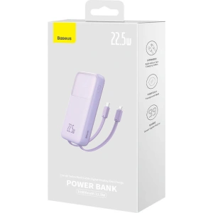 Powerbank Baseus Comet 10000mAh 22.5W + kabel USB-A/USB-C (fioletowy)