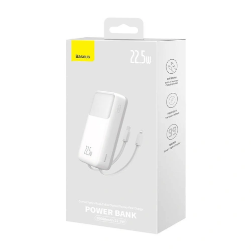 Kup Powerbank Baseus Comet 20000mAh 22.5W + kabel USB-A/USB-C (bílý) - BSU4535 - {ean13} - Sklep Home Screen