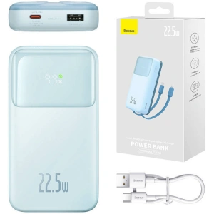 Powerbank Baseus Comet 20000mAh 22.5W + kabel USB-A/USB-C (niebieski)