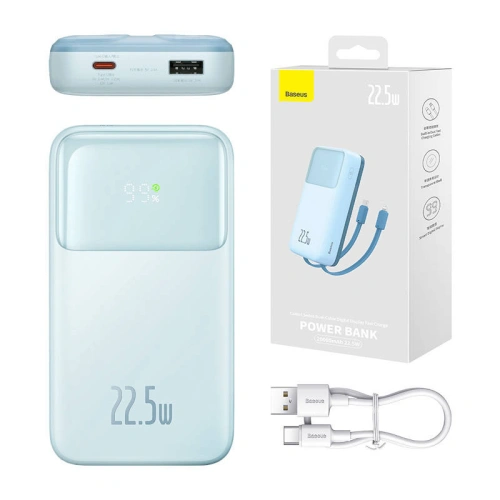 Kup Powerbank Baseus Comet 20000mAh 22.5W + kabel USB-A/USB-C (modrý) - BSU4536 - {ean13} - Sklep Home Screen