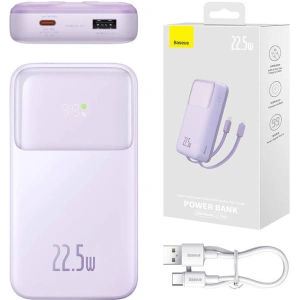 Powerbank Baseus Comet 20000mAh 22.5W + kabel USB-A/USB-C (fioletowy)