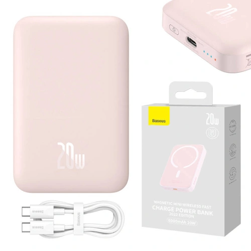 Kup Powerbank Baseus Magnetic Mini 6000mAh 20W (rózsaszín) - BSU4539 - {ean13} - Sklep Home Screen
