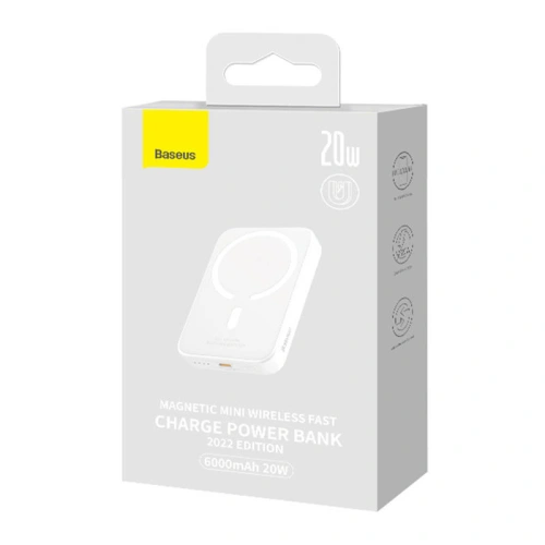 Kup Baseus Powerbank Magnetic Mini 6000mAh 20W (alb) - BSU4543 - {ean13} - Sklep Home Screen