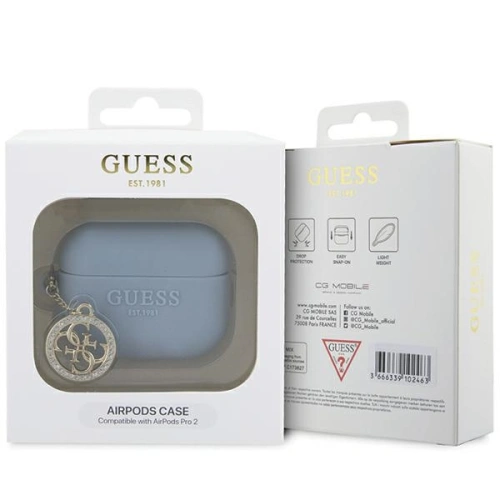 Kup Etui Guess GUAP23DSLGHDB Apple AirPods Pro 2 cover niebieski/blue 3D Rubber 4G Diamond Charm - GUE2675 - {ean13} - Sklep Home Screen