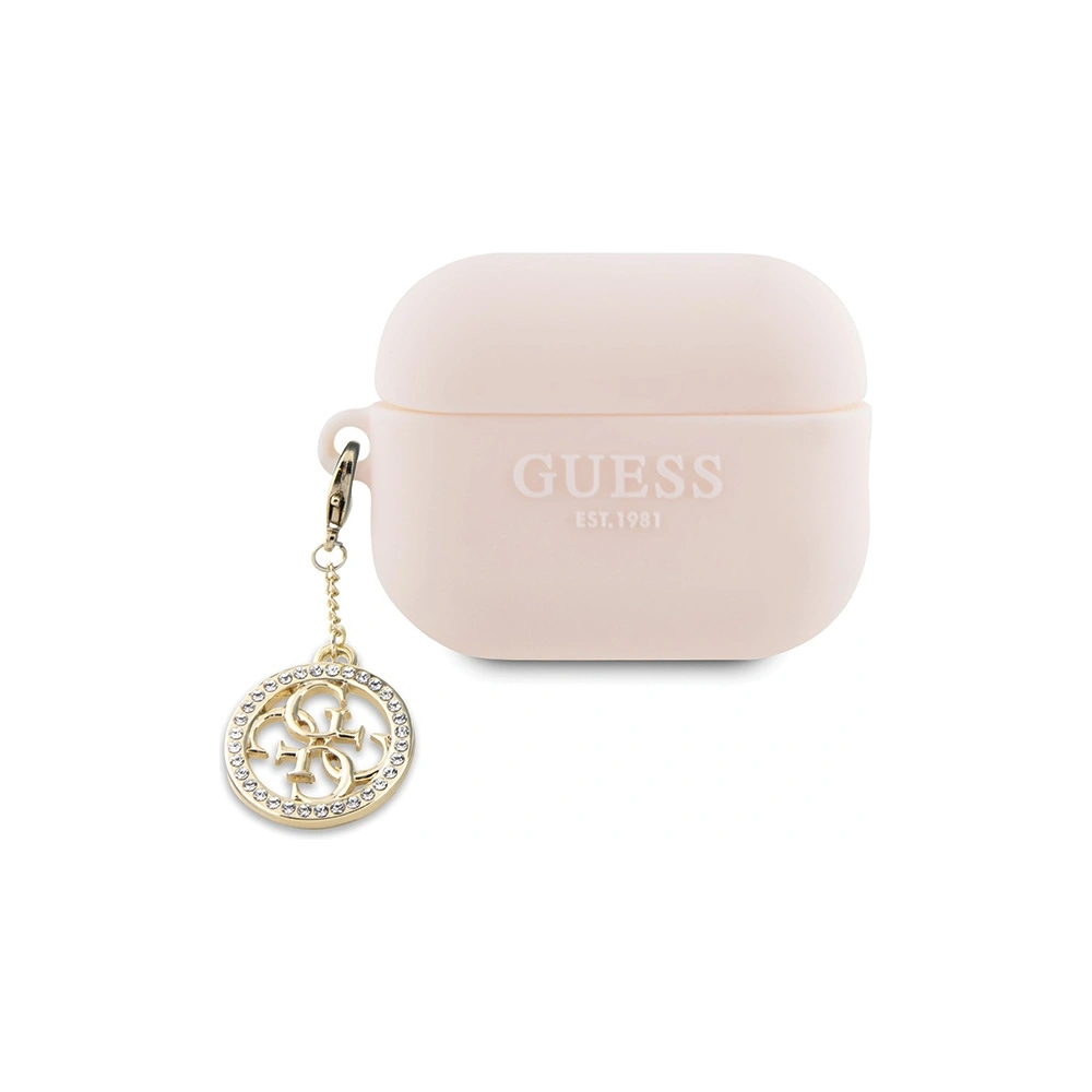 Etui Guess GUAP23DSLGHDP Apple AirPods Pro 2 cover różowy/pink 3D Rubber 4G Diamond Charm