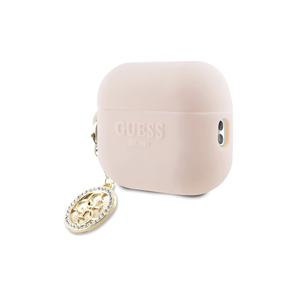 Etui Guess GUAP23DSLGHDP Apple AirPods Pro 2 cover różowy/pink 3D Rubber 4G Diamond Charm