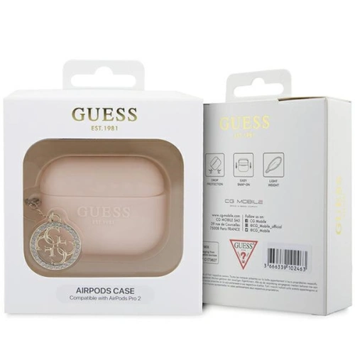 Kup Etui Guess GUAP23DSLGHDP Apple AirPods Pro 2 cover różowy/pink 3D Rubber 4G Diamond Charm - GUE2677 - {ean13} - Sklep Home Screen