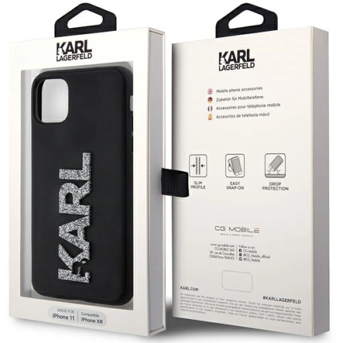 Buy Karl Lagerfeld KLHCN613DMBKCK Apple iPhone 11/XR black hardcase 3D Rubber Glitter Logo - KLD1604 - {ean13} - Home Screen Store Europe